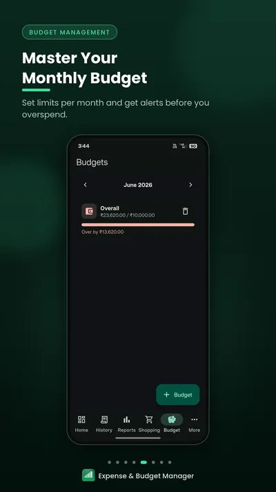 Budget management screenshot thumbnail – Budgets screen