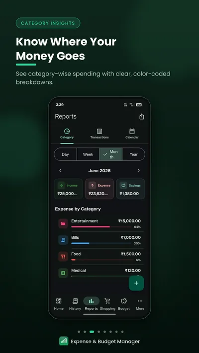 Category insights screenshot thumbnail – expenses by category