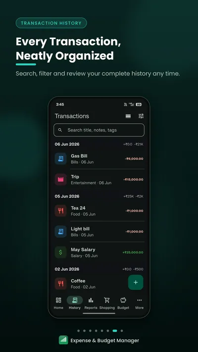 Transaction history screenshot thumbnail – Transactions screen